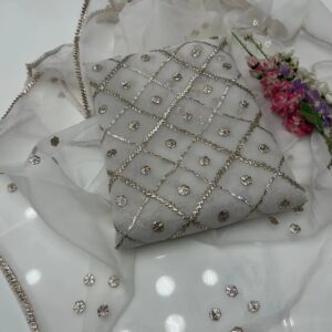 Handmade Goota (Kinari) Work Embroidery Organza Shirt And Duppata 2 Pc Dress